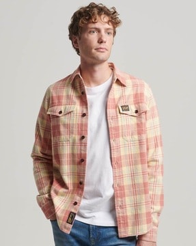 Pink flannel hotsell shirt mens