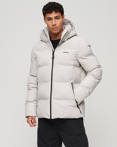 Superdry white cheap puffer jacket