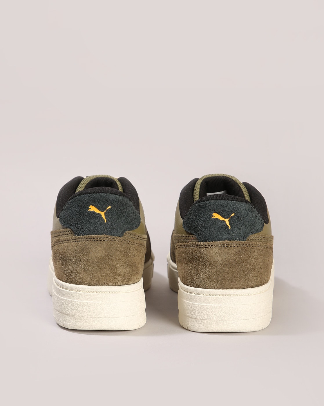 Olive green cheap and gold pumas