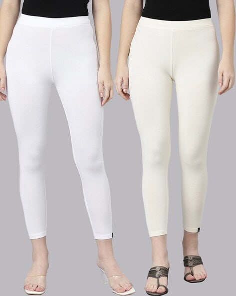 Buy White Plus & Vanilla Leggings for Women by Twin Birds Online