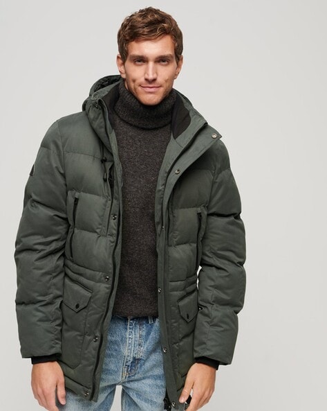 Superdry Full Sleeve Solid Men Puffer Jacket - Buy DARK ARMY Superdry Full  Sleeve Solid Men Puffer Jacket Online at Best Prices in India