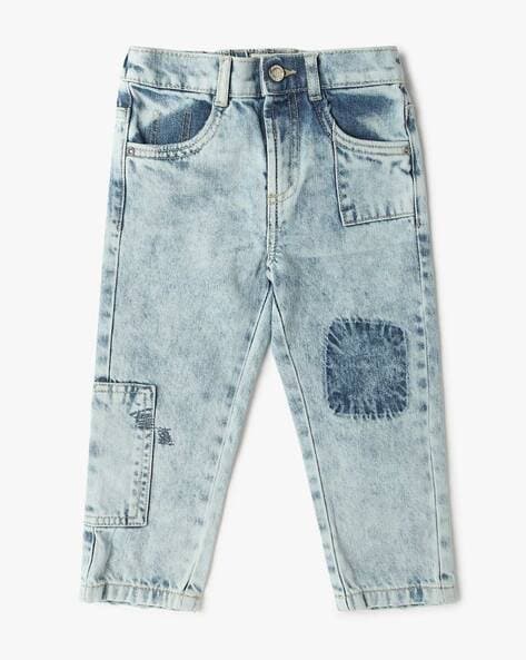 Boys Acid-Wash Regular Jeans