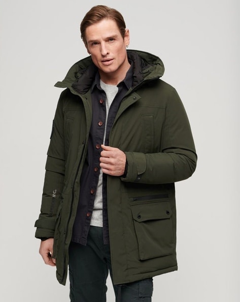 Padded parka with sales a hood