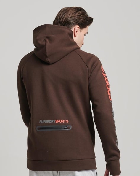 Superdry Sport gym tech stretch hybrid hoodie in black