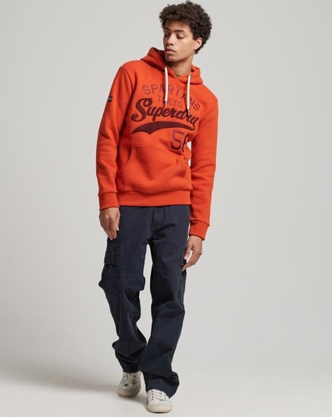 Superdry CLASSIC VL HERITAGE WASHED - Hoodie - denim co rust