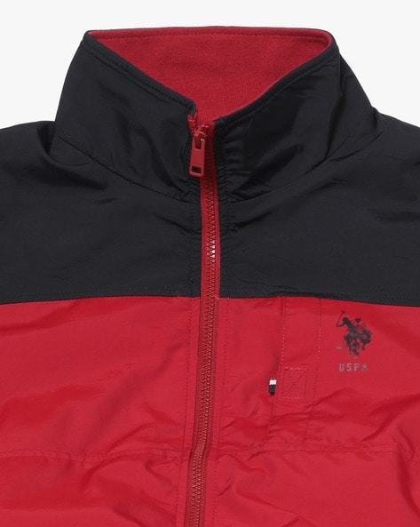 Black and outlet red polo jacket