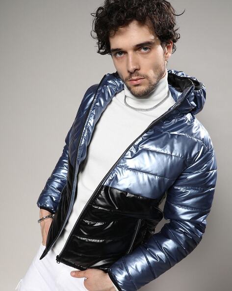 Mens shiny clearance bomber jacket