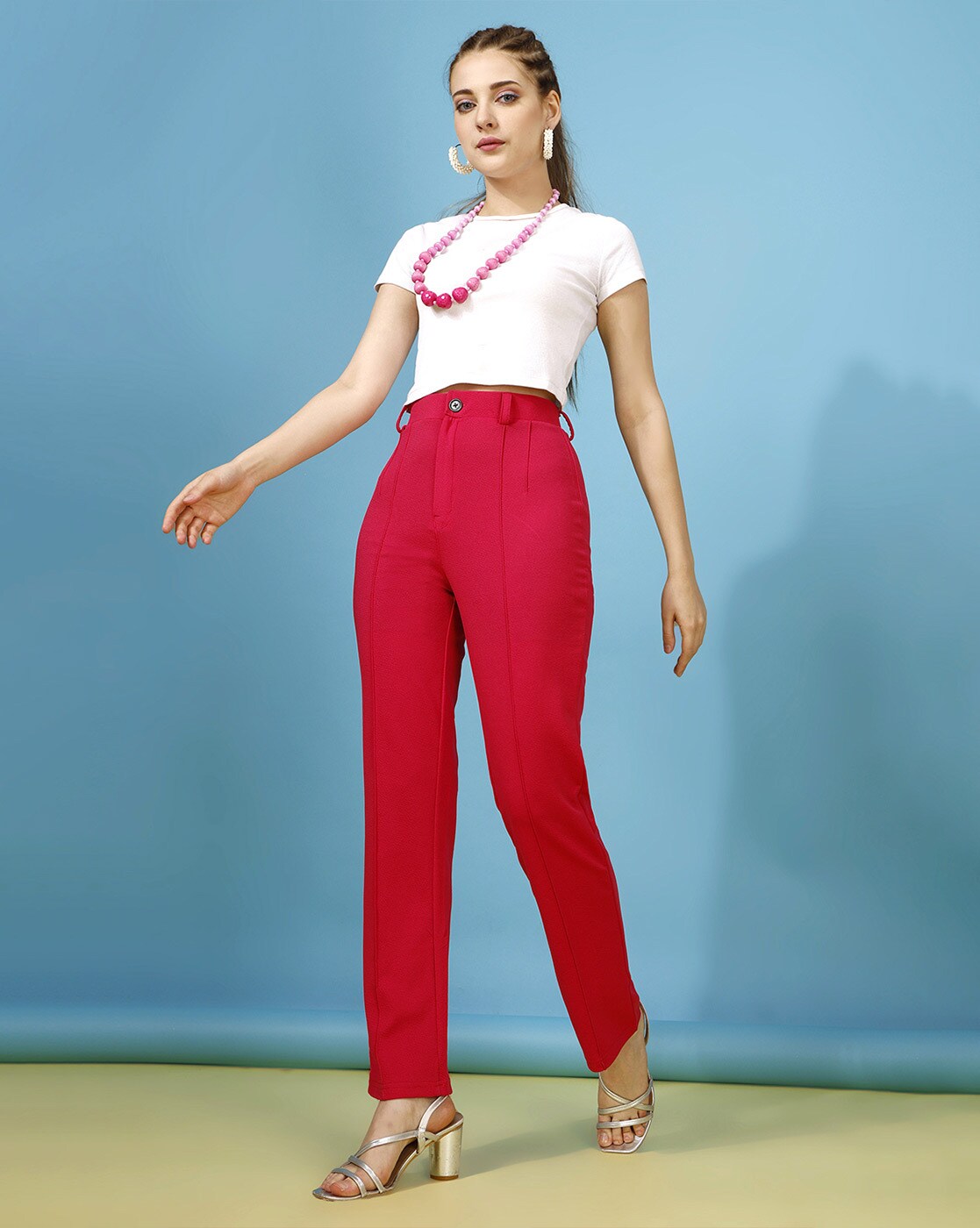 Buy Elegant Red Winter Wear Woolen Trouser Pants For Women Online In India  At Discounted Prices