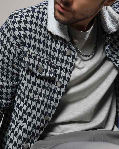 Houndstooth clearance print jacket