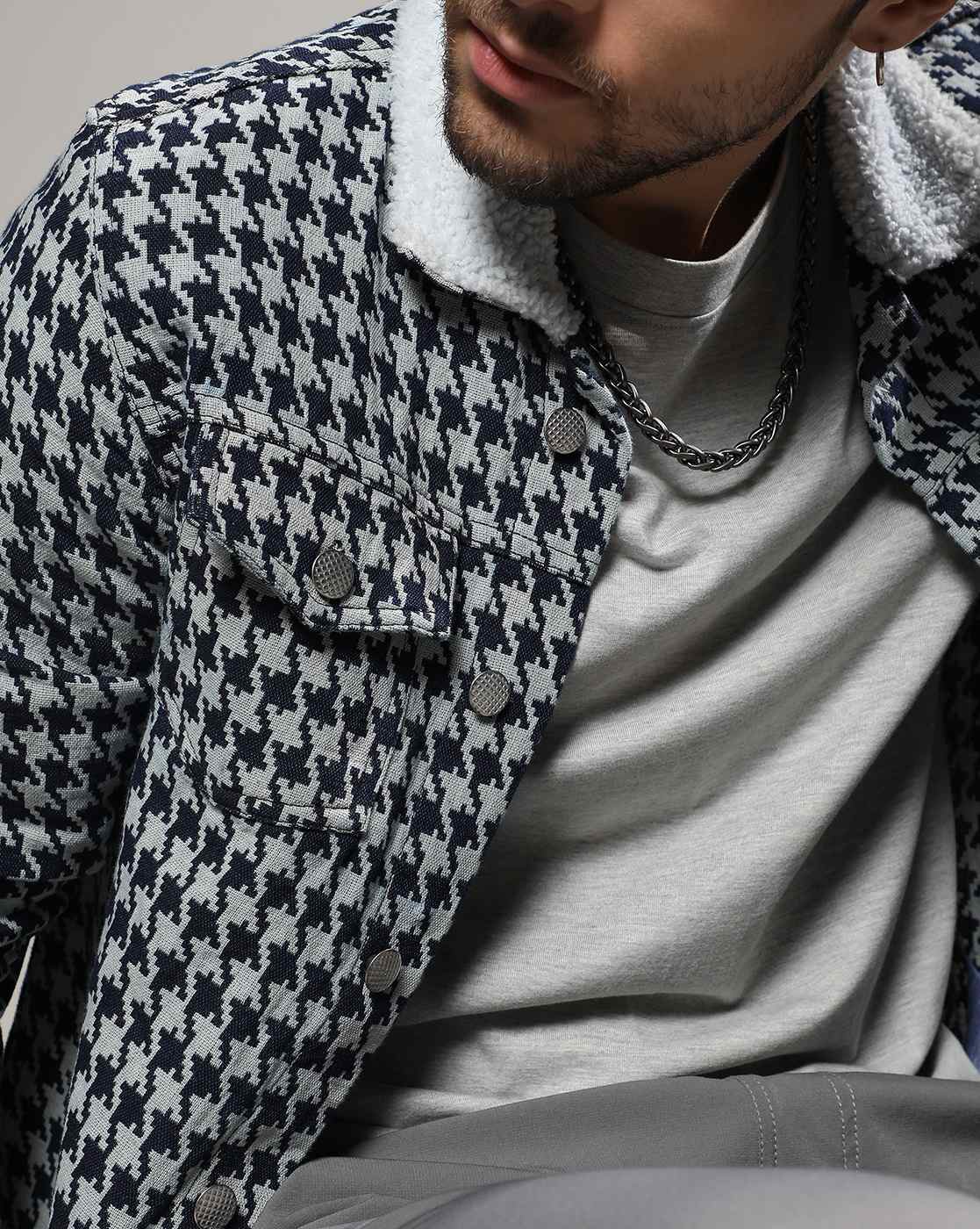 Mens houndstooth online jacket