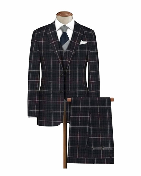 Buy Cloudstyle Mens 3-Piece Suit Notched Lapel One Button Slim Fit Formal  Jacket Vest Pants Set Blue at Amazon.in