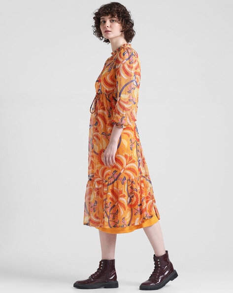 2024 Women Dresses Ladies Fashion Orange Floral Kimono Long Dress - China  Casual Dress and Floral Dress price | Made-in-China.com