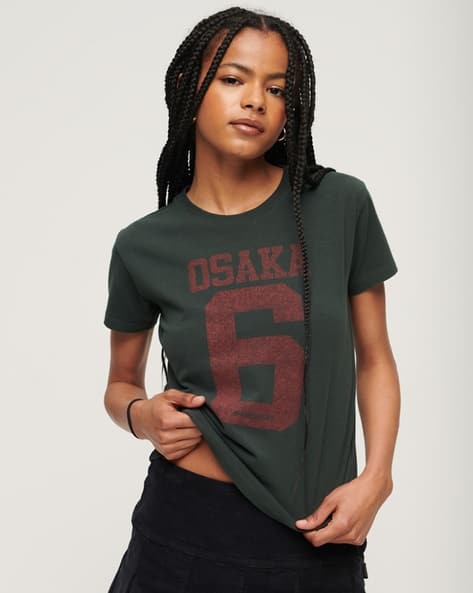 Tシャツ・カットソー CERRIC : 25SS / SWEAT HOODIE HALF TOP (3COLORS) Buy Charcoal Grey Tshirts for Women by SUPERDRY Online