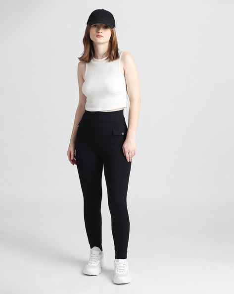 Light-Wash High-Rise Skinny Fit Jeggings