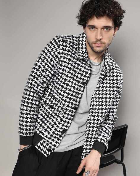 Houndstooth Print Jacket