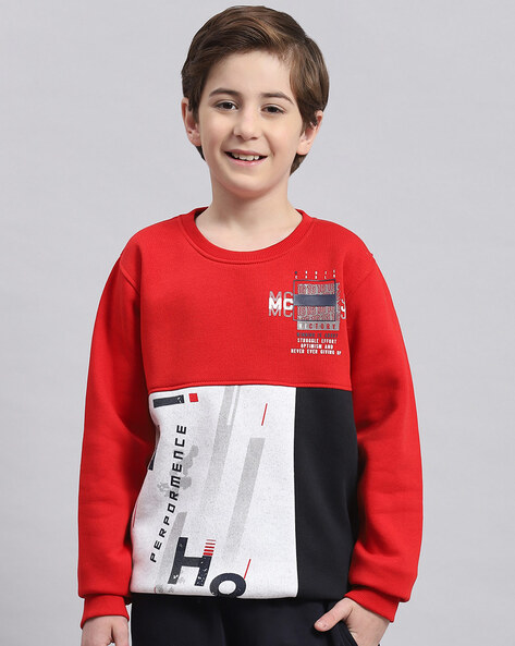 Buy Red Sweatshirts Hoodie for Boys by MONTE CARLO Online Ajio