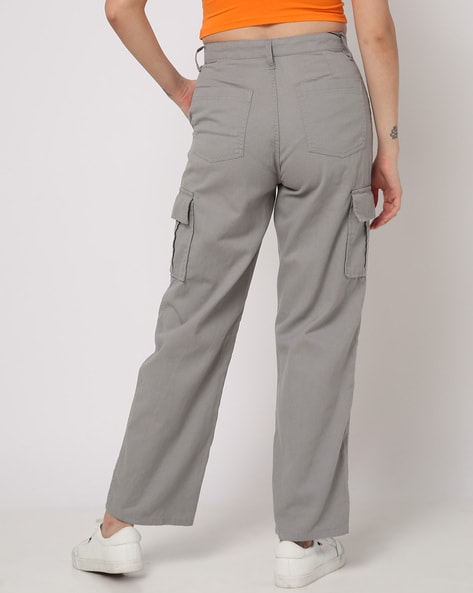 KaLI_store Cargo Pants Women's High Waist Jogger Pants - Casual Cargo  Elastic Waistband Sweatpants Tapered Fatigue with 6 Pockets Grey,L -  Walmart.com