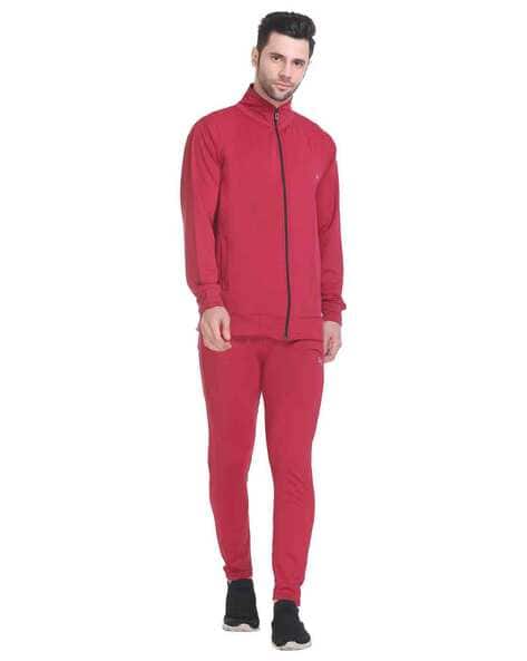 Men Regular Fit Running Jacket Joggers Tracksuit Set