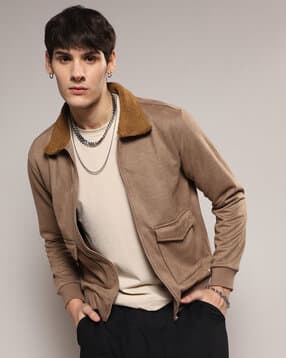 cahoot Men Regular Fit Zip-Front Biker Jacket-picture-29
