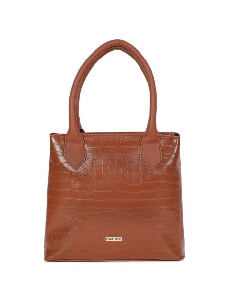 DEEP BROWN CROCODILE LEATHER FINISH HANDBAG COMBO FOR WOMEN-SAFFBC001D –  www.soosi.co.in