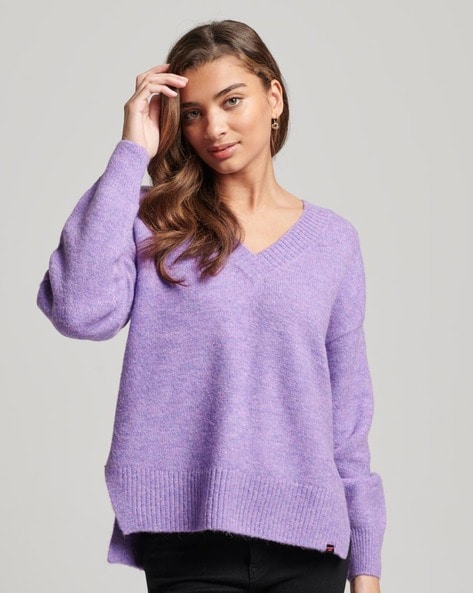 Closet Staple Oversized V Neck Sweater in Mauve