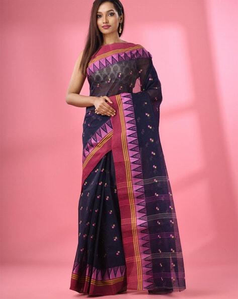 Buy Pink Banarasi Viscose Saree With Blouse Piece online-Karagiri