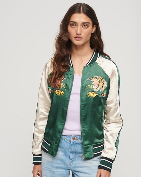 Dsquared2 Embroidered Satin Bomber Jacket - Farfetch