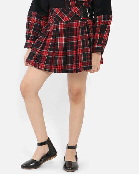 Nauti Nati Girls Checked Flared Skirt