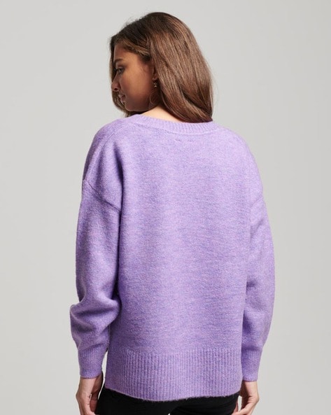 V-Neck Sweater Purple Women's Plus Size 1x 2x 3x – AphroditiesCurves