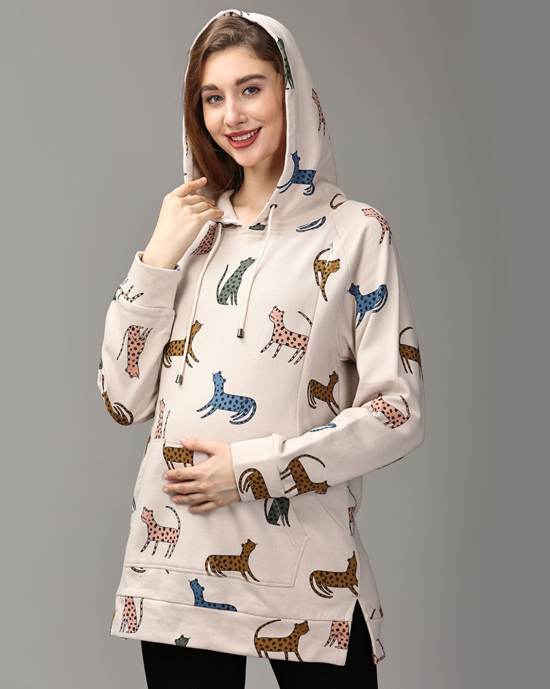 Buy Beige Sweatshirt & Hoodies for Women by THE MOM STORE Online