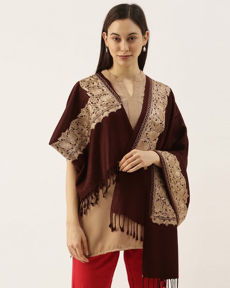 Embroidered Stole with Tassels Price in India