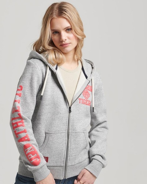 Athletic zip clearance up hoodie