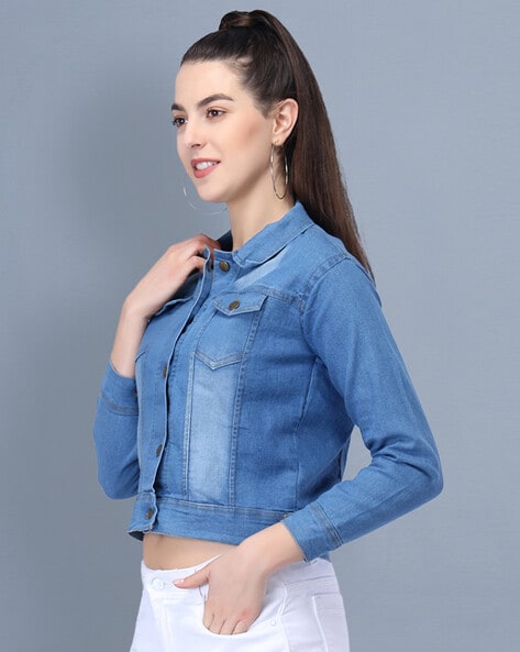 Petite Blue Pocket Front Denim Jacket | New Look