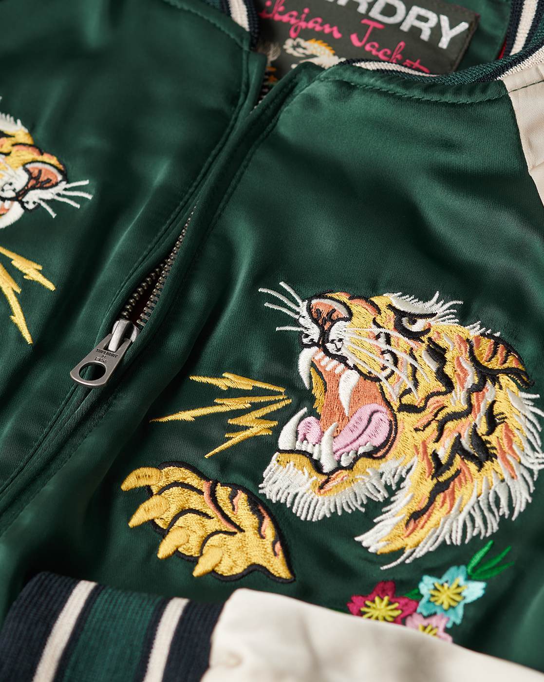 Tiger embroidered sale bomber jacket