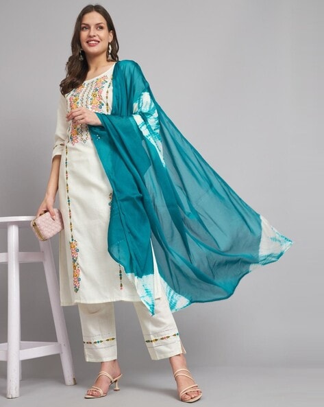 Buy Off White Kurta Suit Sets for Women by VREDEVOGEL Online