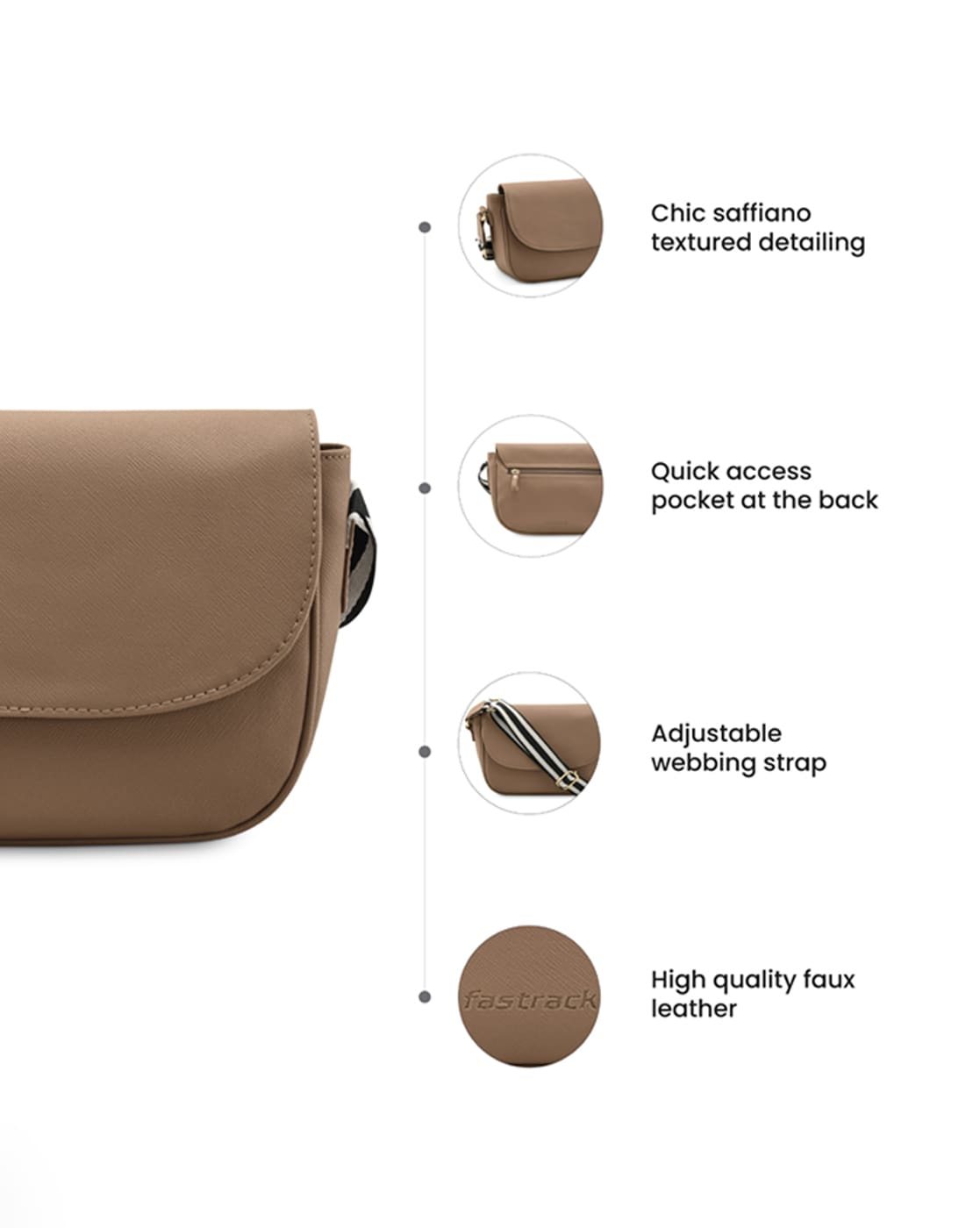 Buy Fastrack Tan Sling Bag for Women Online