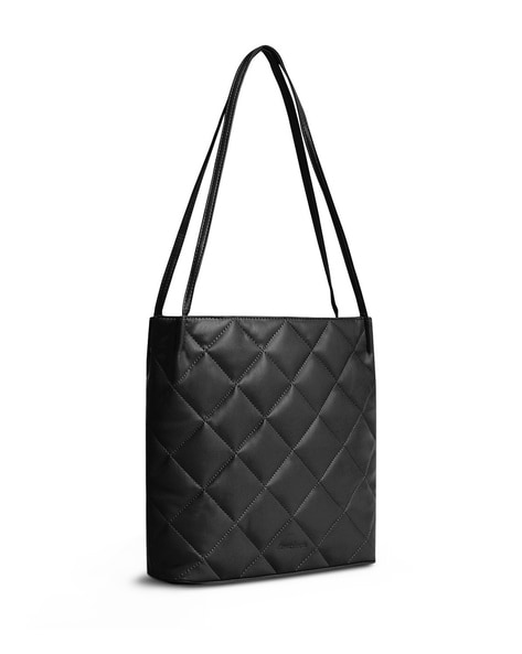 Buy WHAT A QUILTED LEATHER BLACK HANDBAG for Women Online in India