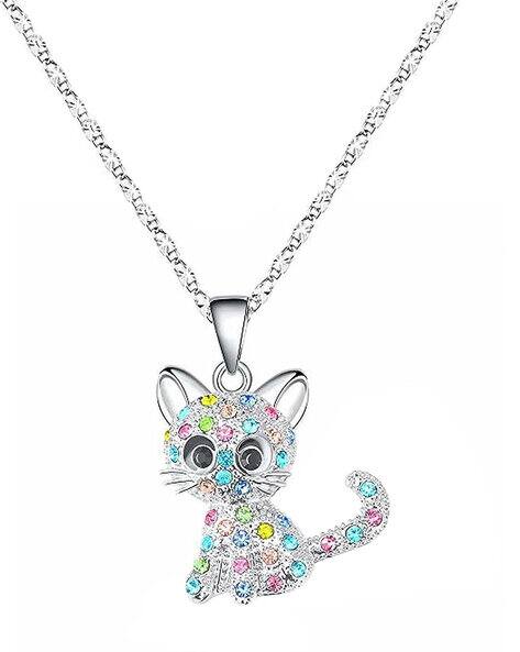 MELBEES BY YELLOW CHIMES Cat Pendant with Link Chain