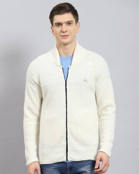 MONTE CARLO Men Regular Fit Zip-Front Cardigan