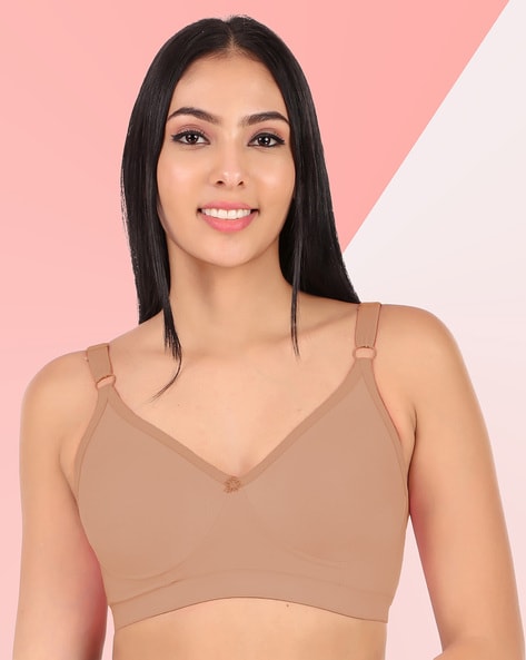 Buy Tweens Pack of 3 Non Padded Cotton T Shirt Bra - Brown Online at Low  Prices in India 