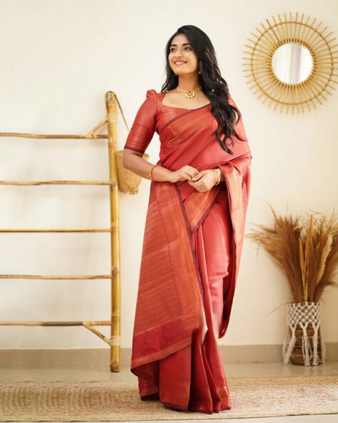 Buy Red Sarees for Women by Indie Picks Online