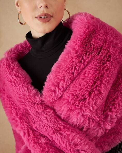 Pink fluffy shops shawl