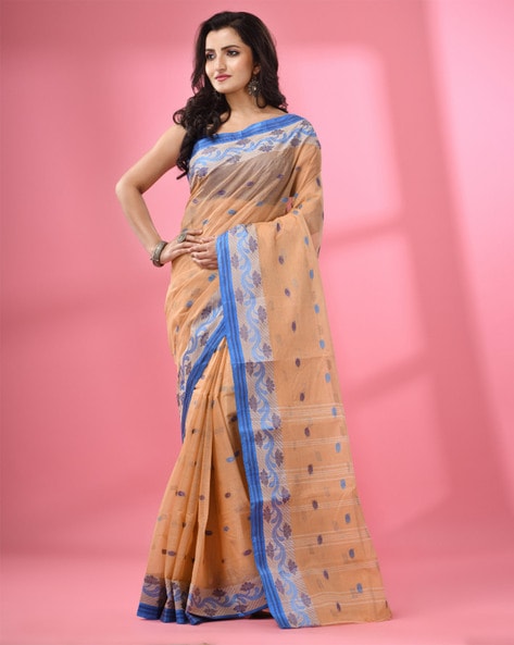 Pink Handwoven Bengal Tant Cotton Saree (Without Blouse) Zari Border 17129,  Buy Casual Tant Sarees online, Pure Casual Tant Sarees, Trendy Casual Tant  Sarees ,Buy online , online shopping india, sarees ,