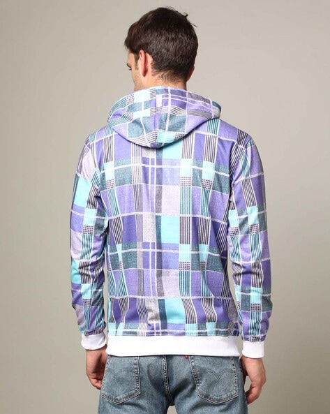 Purple sales checkered hoodie