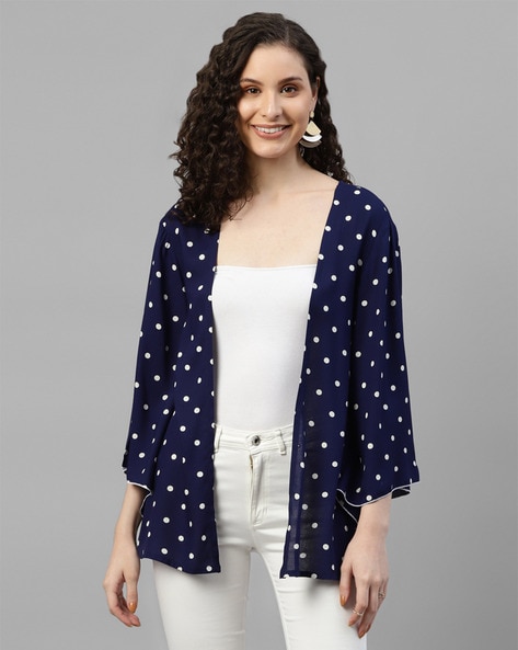 J.Jill Color Block Polka Dots Blue Silk Cardigan Size 3X (Plus