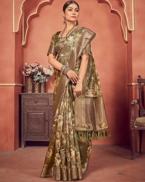 Shop Online Fancy Printed Chiffon Saree in Multi-colour - Shivani Style  House UK