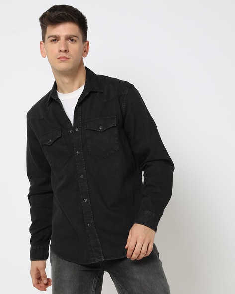 Gap black on sale denim shirt