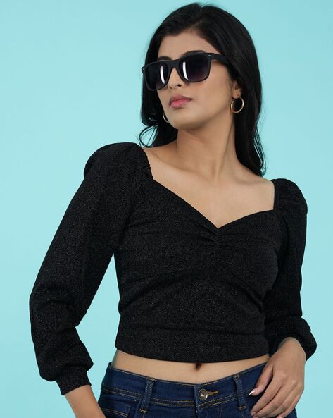 Buy Black Tops for Women by Delan Online