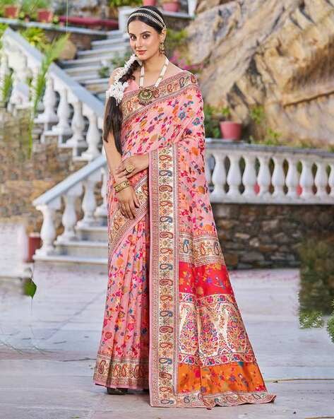 Buy Pink Sarees for Women by Indie Picks Online