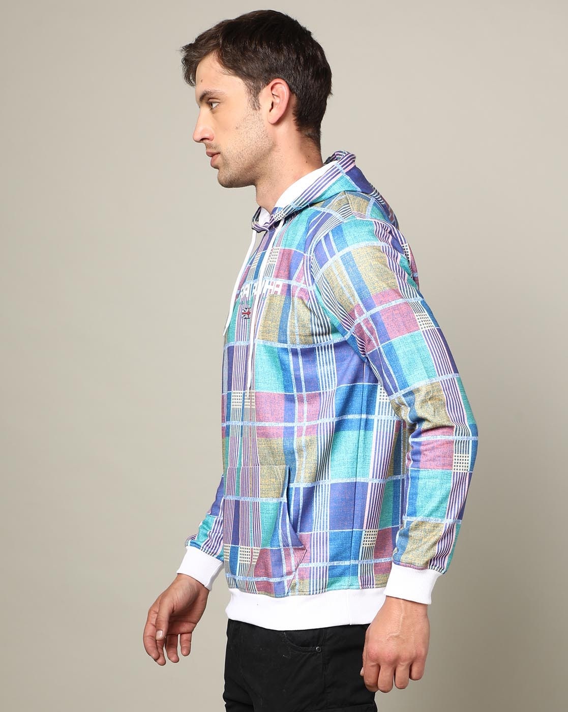 Rainbow checkered clearance hoodie